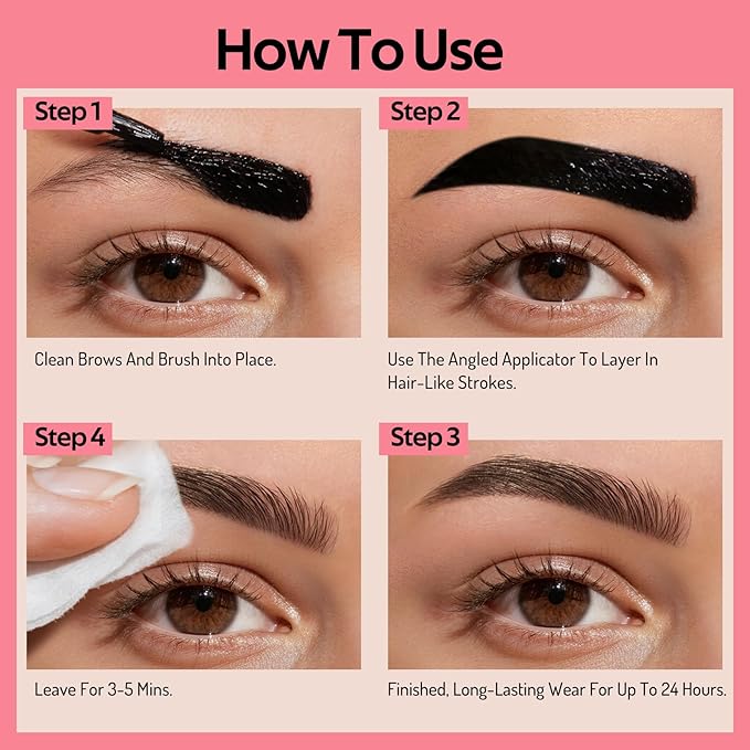 KIMUSE Instantly Semi-Permanent Eyebrow Gel, Long Lasting Eyebrow Tint, Waterproof Tinted Eye Brow Gel, Transfer-Proof, Smudge-Proof, Eyebrow Makeup Gift for Women & Girl, 0.17oz