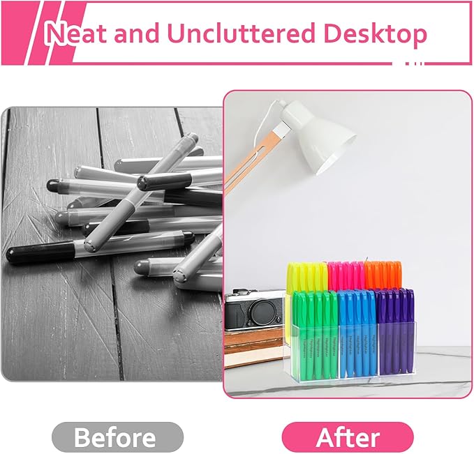 90 Pack Highlighter Set Assorted Colors with 6-Section Highlighter Holder Chisel Tip Highlighters Bulk Highlighters No Bleed Bible Journaling Pens Colored for Office Classroom Teacher Supplies