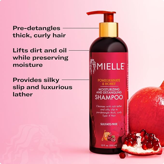 Mielle Organics Pomegranate & Honey Moisturizing and Detangling Shampoo and Conditioner for Type 4 Hair