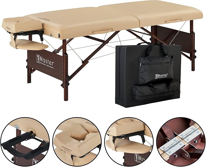 Master Massage 30" Del Ray Pro Portable Table Package (Cream, Standard with Ambient Lighting System)