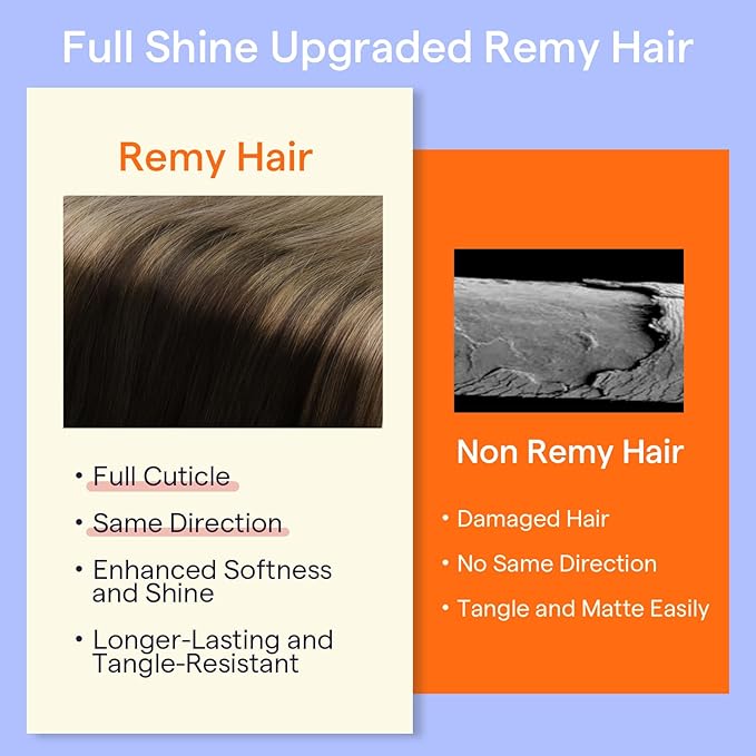 Full Shine Balayage Hair Extensions Real Human Hair Dark Brown to Medium Brown Mix Ash Blonde Clip in Hair Extensions Double Weft Short Hair Seamless Clip ins 12 Inch 95 G 7 Pcs