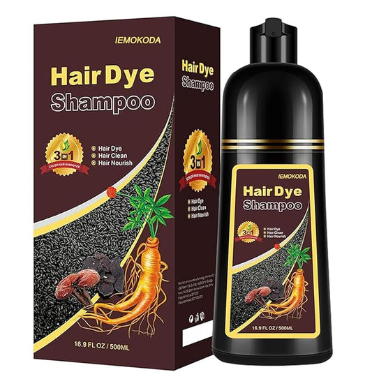 Herbal Light Brown Hair Color Shampoo - 3 in 1 Lasting Hair Dye for Women & Men, 17.60 Fl Oz