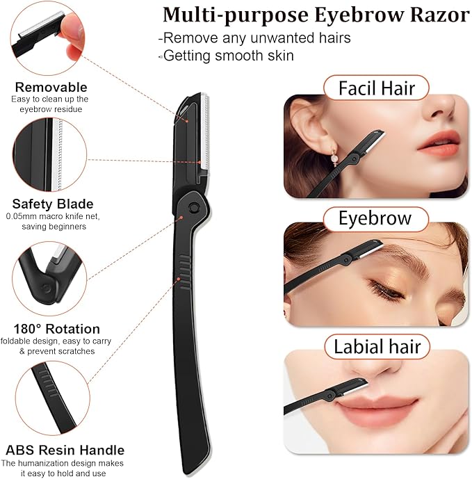 Tweezers Set and Nail Clippers 8Pcs Precision No Gaps Eyebrow Tweezer Kit for Facial Hair Men & Women Travel Tweezers with Leather Case (Black/Red)