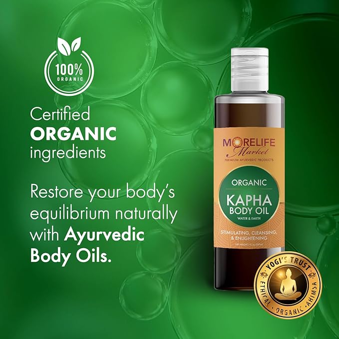 Kapha Body Oil | Premium Ayurvedic Massage Oil with Organic Tulsi, Mint, Clove & Warming Herbs for Circulation & Vitality | Stimulating, Cleansing & Enlightening Ritual – 7 oz Bottle