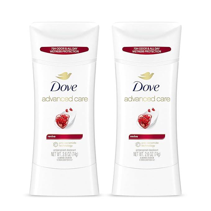 Dove Advanced Care Antiperspirant Deodorant Stick Revive 12 Pack helps skin barrier repair after shaving by boosting skin's ceramide levels 72 hour odor control and all-day sweat protection 2.6 oz