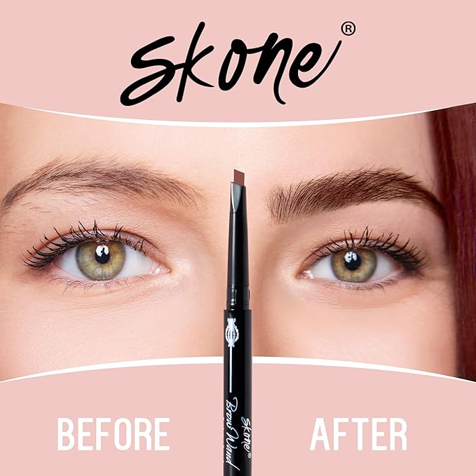 Skone Cosmetics The Original Brow Wand Eyebrow Pencil with Brush - Dual-Sided Retractable Waterproof Long-Lasting Brown Eye Brow Pencils for Women with Sleek Eyebrows - Cinnamon for Redheads