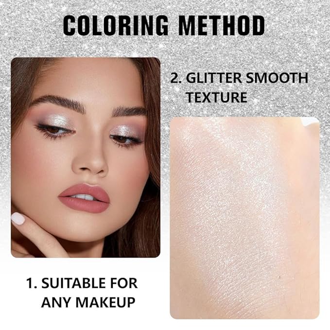 Kaely Pressed Single Eyeshadow Makeup, Pearl White Glitter Highly Pigmented Monochrome Eye Shadow Palette, Waterproof Neutral Powder Mini Eyeshadow, sombras para ojos, Lightweight Blendable, 12