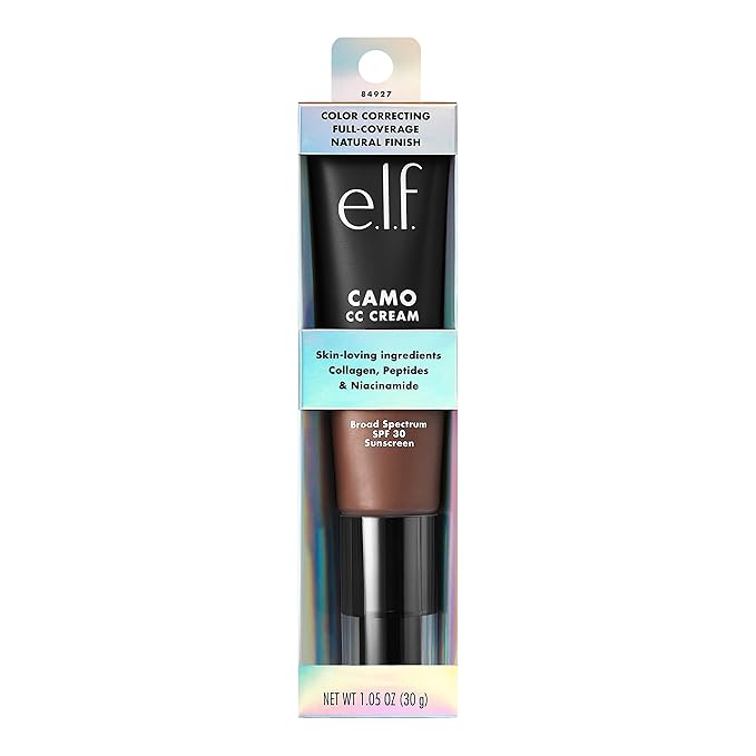 e.l.f. Camo CC Cream, SPF 30 Color-Correcting Medium-To-Full Coverage Face Foundation, Delivers An Airbrushed Finish, Vegan & Cruelty-Free, Rich 620 W