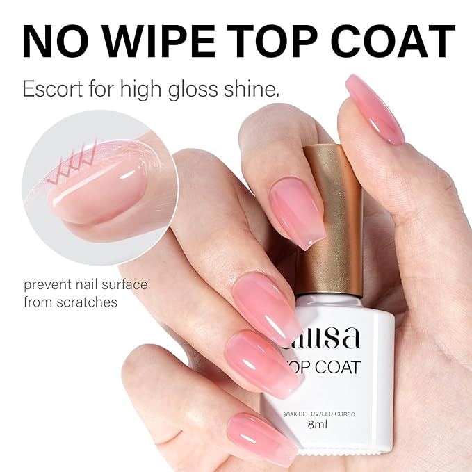 AILLSA Nail Tips and Glue Gel Kit Short Coffin Nail Tips 240pcs with 2 In 1 Nail Glue Base Coat and Nail Dehydrator, Gel Extension Nail Kit with U V Light Top Coat for DIY Home Salon