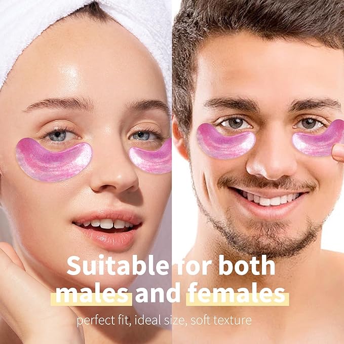 MOND'SUB Premium Under Eye Patches, Gel Eye Patches Hydrating & Refresh for Puffy Eyes, Under Eye Bags & Dark Circles, Natural Collagen Eye Gels Pads, Crystal Anti-Aging Eye Mask (Pink)