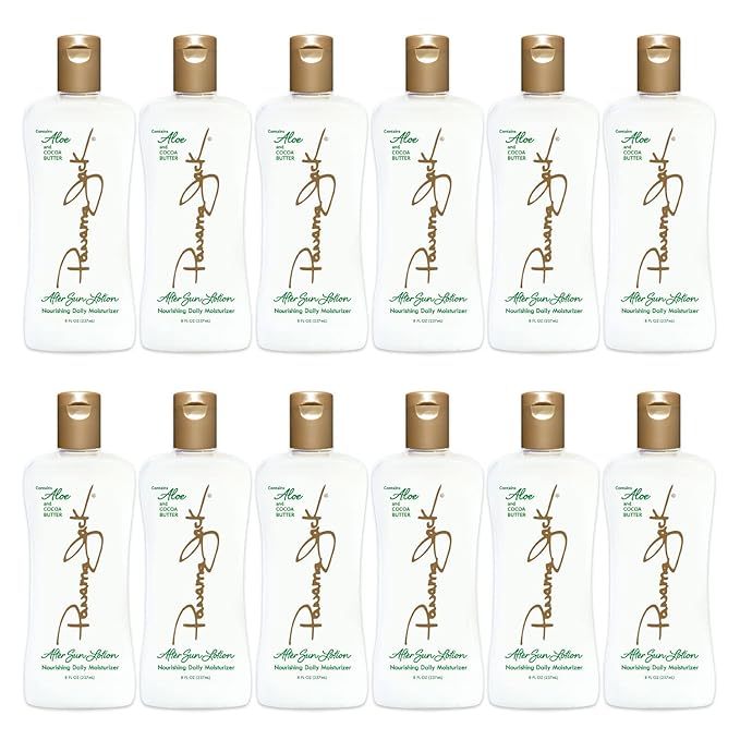 Panama Jack Aloe Moisturizer Lotion - After Sun Daily Skincare, Contains Aloe, Cocoa Butter, Olive & Hemp Seed Oils with Vitamin E, 8 FL OZ (Pack of 12)