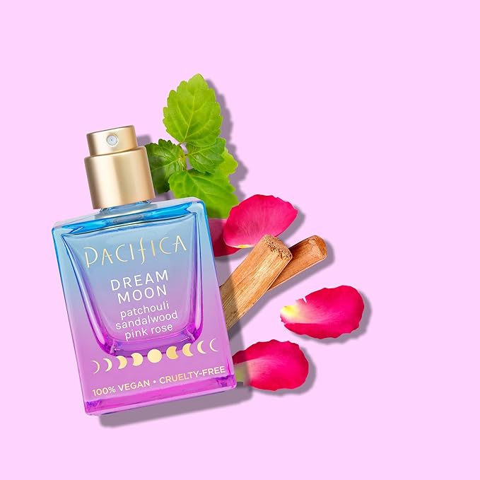 Pacifica Dream Moon Womens Spray Perfume 1 fl oz – Long-Lasting Floral Woody Fragrance for Her - Rose, Patchouli, Sandalwood – 100% Vegan, Cruelty-Free, Phthalate-Free Fragrance