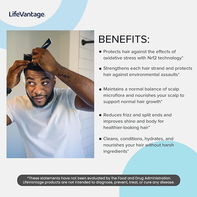 LifeVantage TrueScience Hair Care System Includes TrueScience Nourishing Hair Shampoo 250ml, Conditioner 250ml and Scalp Serum 50ml.