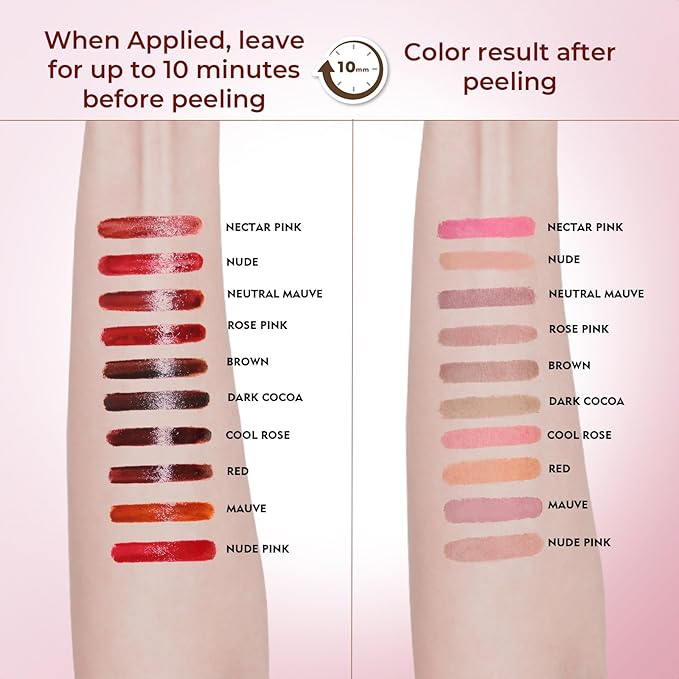 Lip Liner Stain Peel Off with Tweezer, Long Lasting Matte Lip Tattoo, Highly Pigmented Color Lip Makeup, Waterproof, Transfer-proof Lipstain for Women, for All Skin Types