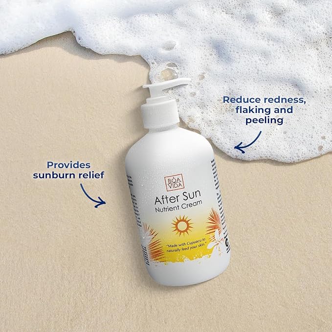 BoaVida After Sun Lotion Nutrient Body Cream and Tan Enhancer - Sun Burn Recovery Cream for After Sun Exposure, Made with Cupuacu Butter 16 Ounce