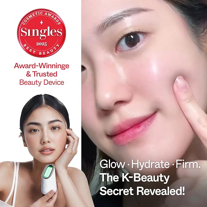 MakeOn Skin Light Therapy III - 5 in 1 Massager, Real Glow Skin Booster, Red Light LED for Face, Beauty Massager for Pore Tightening, Radiant, Firming, Korean Skin Care