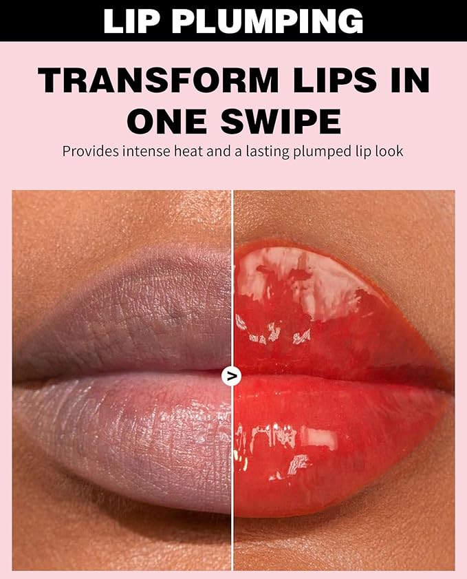 Plumping Lip Oil with Fresh Ginger Extract - Instant Fuller Lips, Ultra-Hydrating & Nourishing Glossy Lip Glow Oil, Lip Plumping Booster for Smooth, Defined Lips (#05 NUDE ILLUMINATOR, 1)