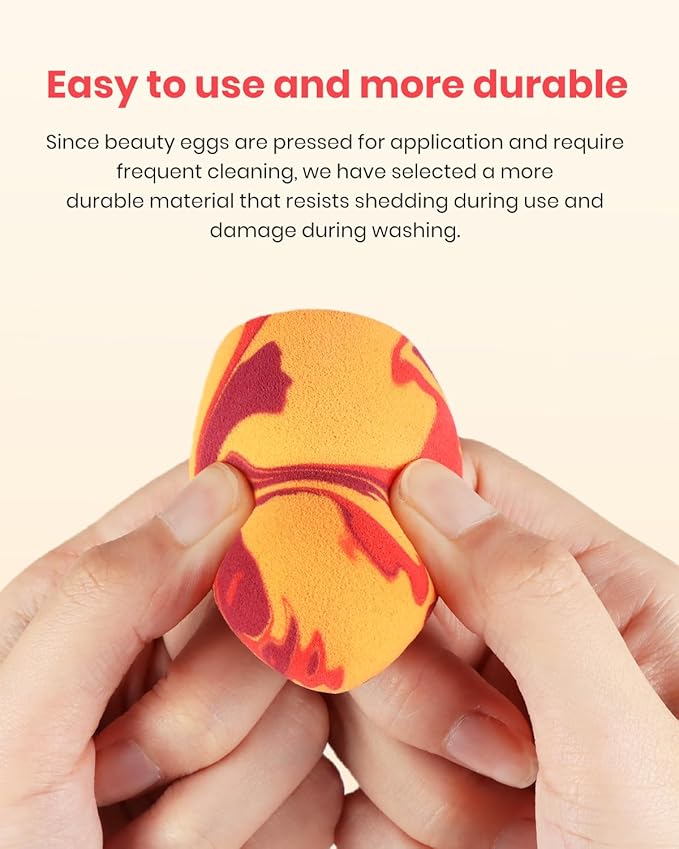 Random 3Pcs Makeup Sponges from 4 Colors, Tricolor Fusion Beauty Shape Makeup Sponge for Foundation, Concealer, Powder Cream and Liquid Application (Blind Box)