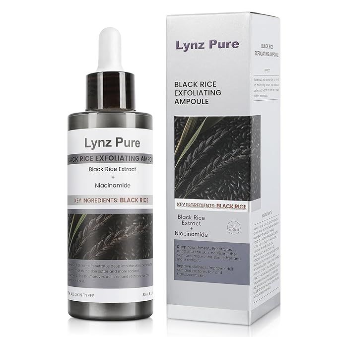 Peel Shot Glow Black Rice & Niacinamide Exfoliating Ampoule - Soft Peel for Face & Body to Visibly Refine Pores, Brighten Skin, Deep Pore Cleansing - For All Skin Types, 2.71 Fl Oz