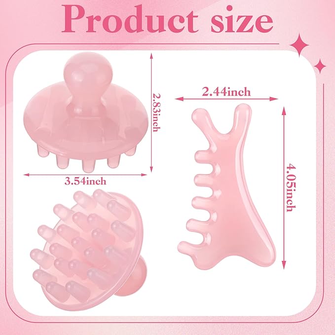 2Pcs Hair Massager Scalp,Resin Head Massager Scalp Gua Sha Tool Head Stress Relief Tools for Face,Body