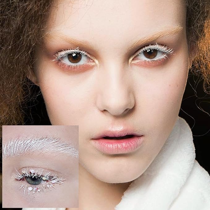 White Mascara Primer, Volumizing and Lengthening Eyelashes Waterproof Mascara, White Thick Curly Lash Primer, Charming Eye Makeup