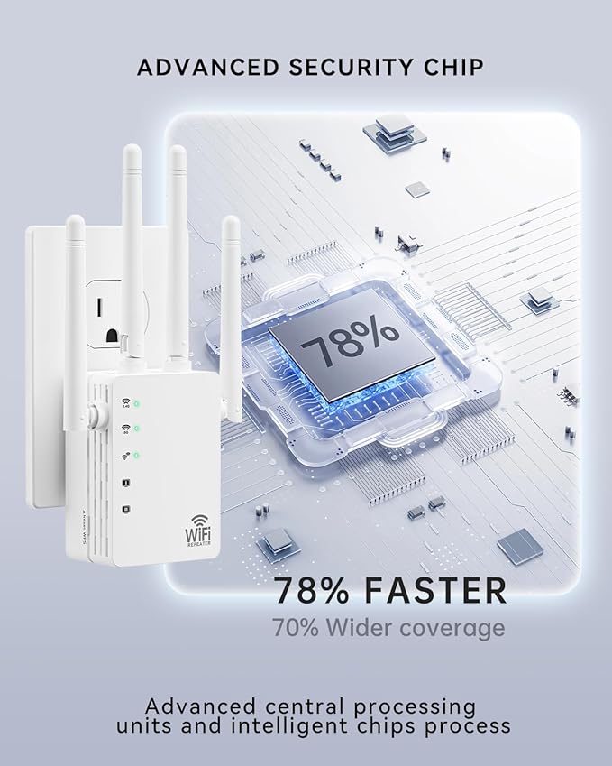 2025 WiFi Extenders Signal Booster with Dual Band 5GHz/2.4GHz, Long Range Up to 13888 sq. ft & 150+ Devices, Internet Extender WiFi Booster, WiFi Extenders Signal Booster for Home and Outdoors