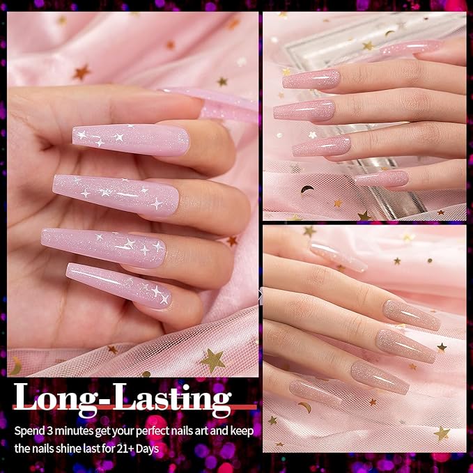 RARJSM Nude Glitter Gel Nail Polish 6pcs Set Sparkly Rainbow Shimmery Nail Gel Polish Iridescent Pigment Jelly Sheer Gray Pink Milky Peach Purple Translucent Natural Skin Tone Color 7.5ml Soak off