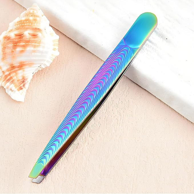 Tweezers for Women Facial Hair, Eyebrow Tweezer for men, Professional Stainless Steel Pointed Splinter Ingrown Hair removal, Colorful