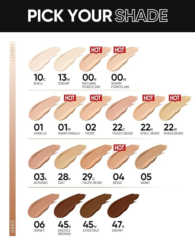 Full Coverage Cushion Foundation, Weightless, Skin Fit, Satin Glow Finish, Oil-Control Waterproof Foundation, Sweatproof Flawless BB Cream CC Korean Makeup,Tattoo Cover Up, Buildable(#45W Chestnut)