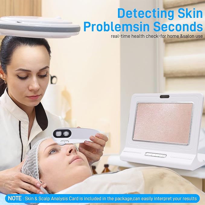 Skin Diagnosis Hair Analyzer,11-inch Skin Scalp Detector MultiFunctional HairFollicle Analyser Machine,with 50x/200x DualHeads,Skin and Scalp Health Detection for Home and Salon Use (US)