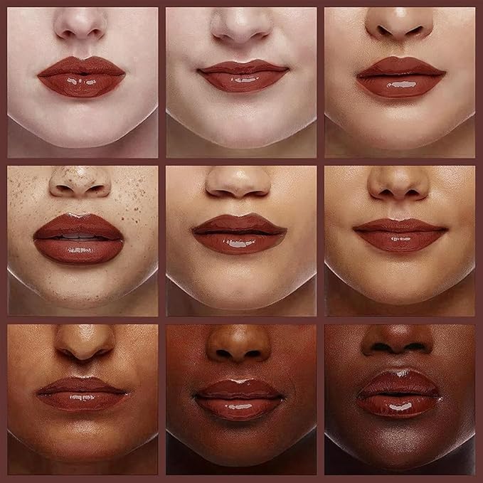 Hydrating Lip Glow Oil, Lip Oil Gloss Transparent Toot Tinted Nourishing Long Lasting Repairing Lightening Lip Lines (MAHOGANY) 0.2 OZ