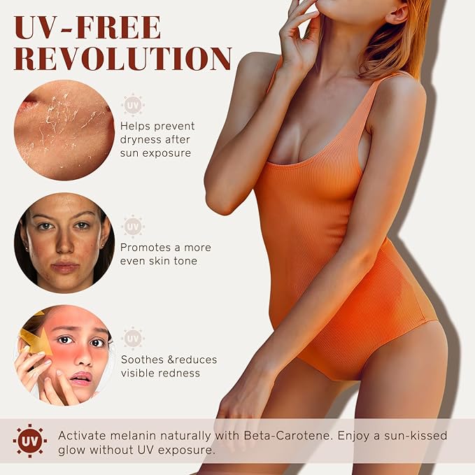 Tanning Drops to Drink - Sunless Tanning Drops To Drink - Bronze Tanning for Face and Body, Promotes Healthy Skin, Suitable for All Skin Types