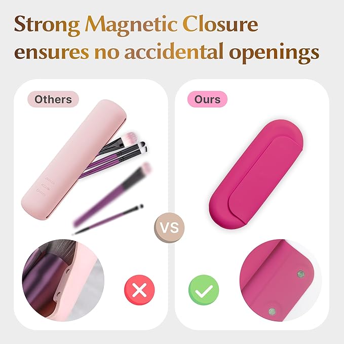 Silicone makeup brush holder, travel