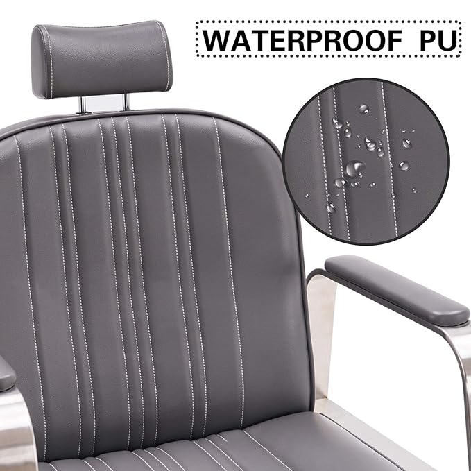 BarberPub Salon Chair for Hair Stylist, All Purpose Hydraulic Barber Styling Chair, Beauty Spa Equipment 8548 (Grey)