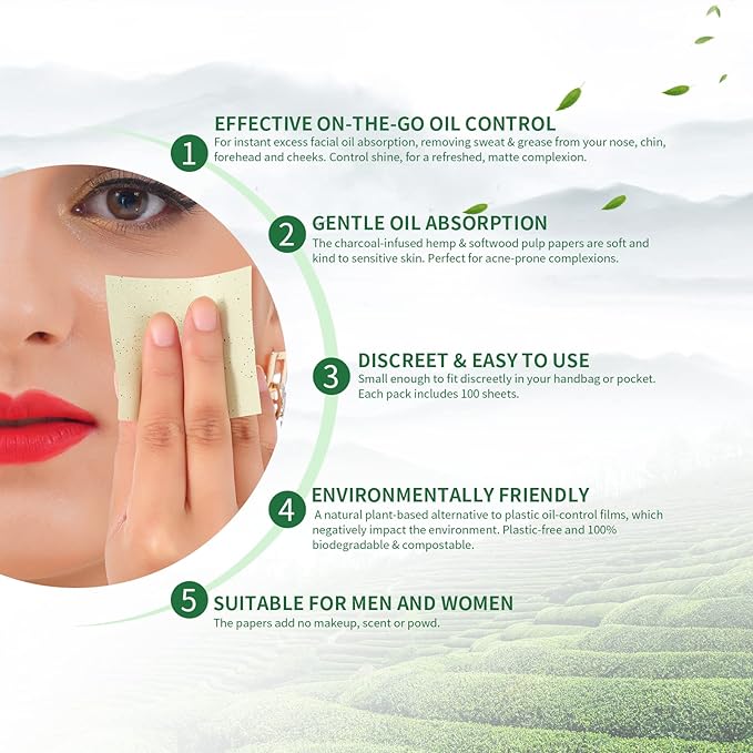 Oil Blotting Sheets for Face, DUcare 100 Counts For Face