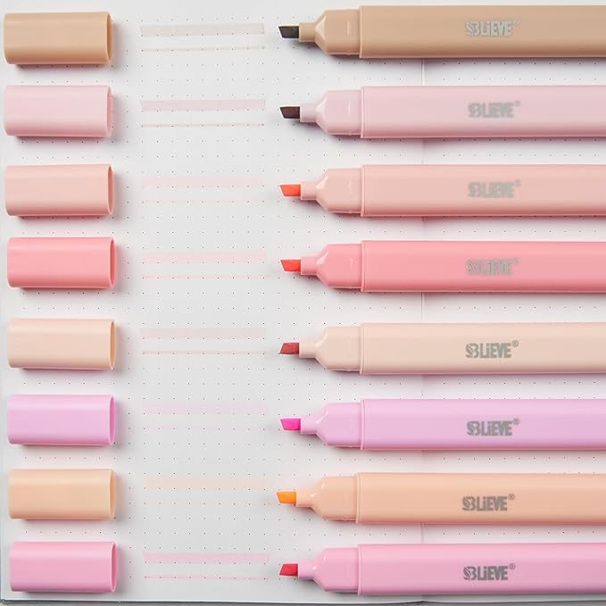 BLIEVE- Aesthetic Bible Highlighters No Bleed Through Assorted Colors, Cute Highlighter Dual Tip For Journaling Supplies And School Accessories, Bible Highlighters And Pens No Bleed (ROSES)