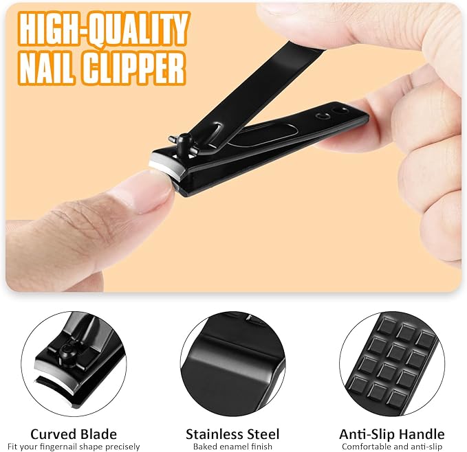 Yougai Tweezers Set, 9 Pcs Tweezers and Nail Clippers Kit for Facial Hair Women with Travel Case, Professional Stainless Steel Eyebrow Tweezer Kit Great Precision Tweezers for Daily Beauty Tool