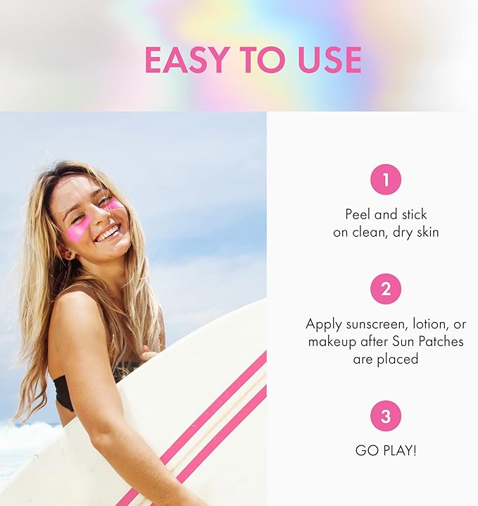 Hypoallergenic Sun-Screen Under Eye Patches, 100% Silicone UPF-50 UV Protection, Reusable, 1 Pack/4 Pairs, Yellow (Golf, Surf, Swim, Ski & Snow, Outdoors)