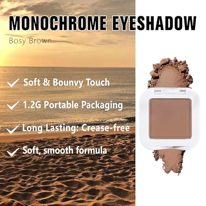 Kaely Pressed Single Eyeshadow Makeup, Rosy Brown Matte Highly Pigmented Monochrome Eye Shadow Palette, Waterproof Neutral Powde Mini Eyeshadow, sombras para ojos, Lightweight Blendable, 14
