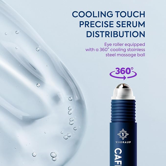Eye Roller for Bags for Men: Men’s Caffeine Under Eye Cream for Puffy Eyes and Dark Circles Treatment – Cooling Stick Depuffer for Puffiness Reducer 0.45 fl. Oz.