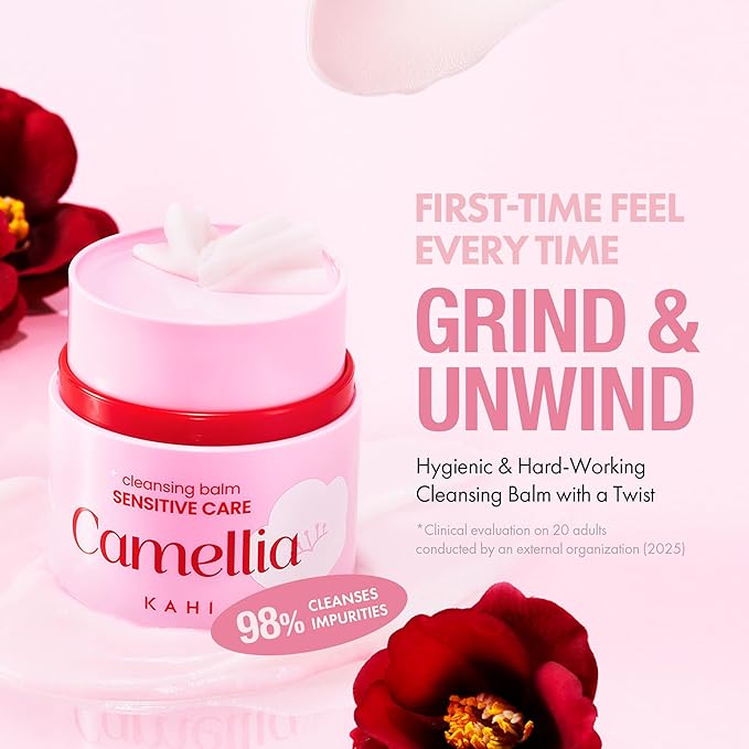 KAHI Cleansing Balm Sensitive Care Camellia - Gentle Makeup Remover Balm with Camellia Seed Oil & Vitamin E - Korean Skincare with Only 10 Ingredients 1.69 oz