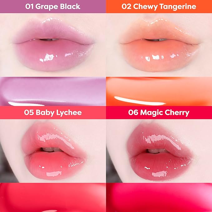 COLORGRAM FRUITY GLASS GLOSS 02 CHEWY TANGERINE | Non-Sticky Glossy Lip Tint with Glass-Like Shine | Long-Lasting Hydrating Lip Gloss for Smooth & Plump Lips