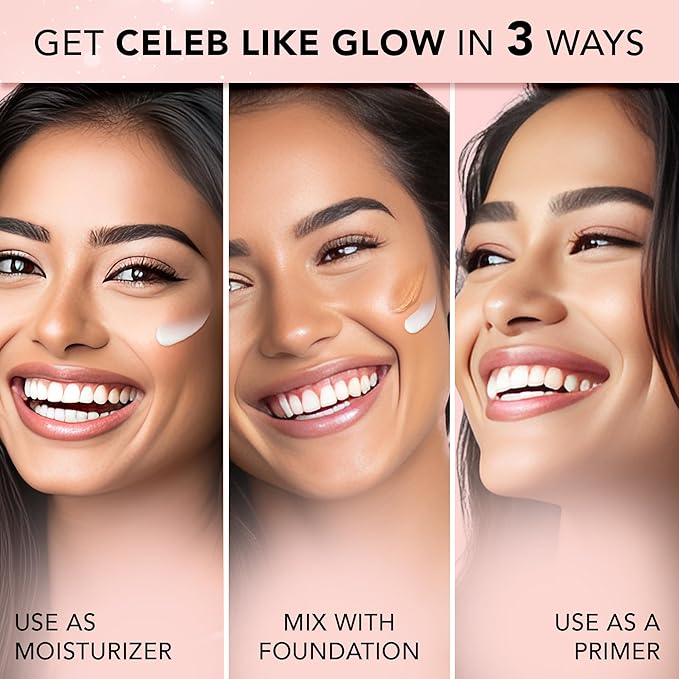 Strobe Cream - Rose Gold | with Shea Butter & Hyaluronic Acid | Hydrating & Illuminating Makeup | for Radiant Dewy Skin | 1.01 Fl Oz (30ml)