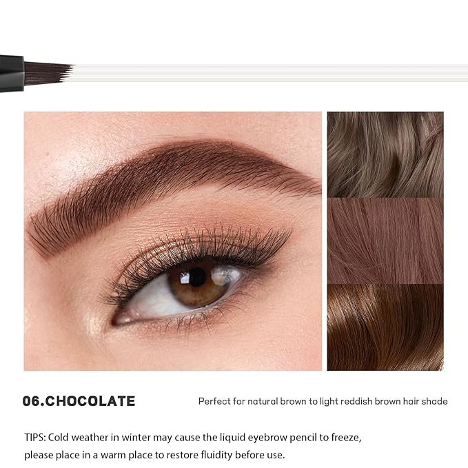 Microblading Eyebrow Pencil, Liquid Magical Multi-Tip Eyebrow Pencils for Women, Waterproof Eyebrow Pen for Natural Brow, Long Lasting Eyebrow Dye with Hair Like Strokes Brows Makeup Pen