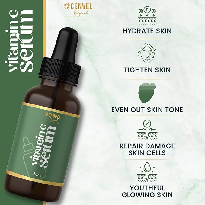 100% Real Crystal Jade Stone Roller and Gua Sha Set with Vitamin C Serum | Great for Eye Puffiness Treatment, Skin Tightening, Anti Aging, Rejuvenate Face & Neck | Great Gift for Women & Men (Green)