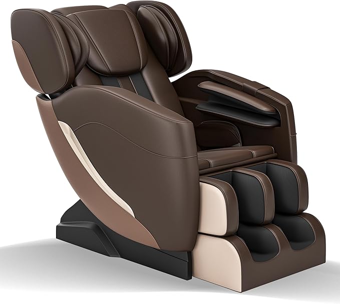 2025 Massage Chair Full Body, Zero Gravity Recliner with 6 Auto Modes, Foot Massage, Heating, Bluetooth, Brown