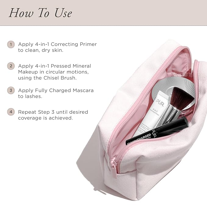 PÜR Beauty Multitasking Essentials Best Sellers Kit, Everyday Look Deluxe Kit, Condition & Moisturize Skin, Cruelty Free, Golden Medium