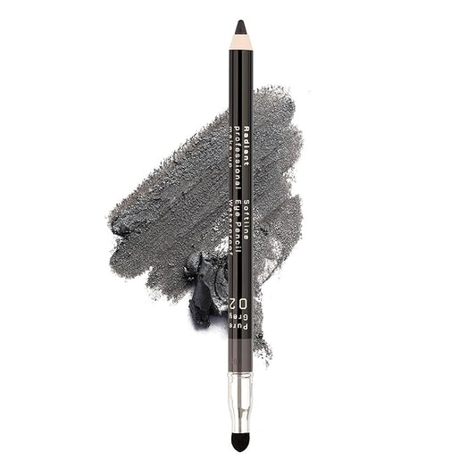 Radiant Professional Waterproof Eyeliner Pencil - Eyeliner Waterproof Smudge Proof for Woman - Long Lasting Under Eye Pencil for Smoky Eye - Soft Waterline Eye liner Smudger Tool, Pure Grey (02)