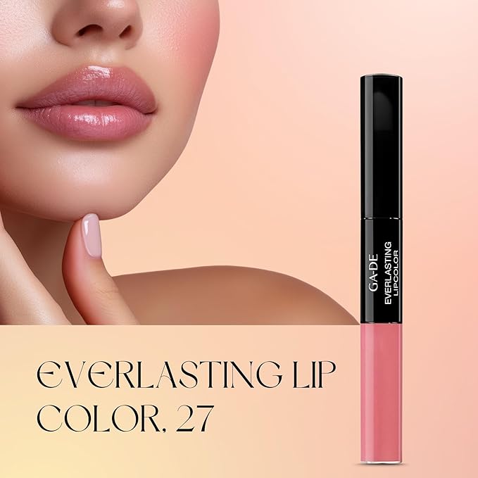 GA-DE Everlasting Lip Color, 27 - Full Coverage, Non-Oily, Moisturizing, Long Lasting Lipstick - Dries Quickly into Ultra-Thin Film - 0.28 oz
