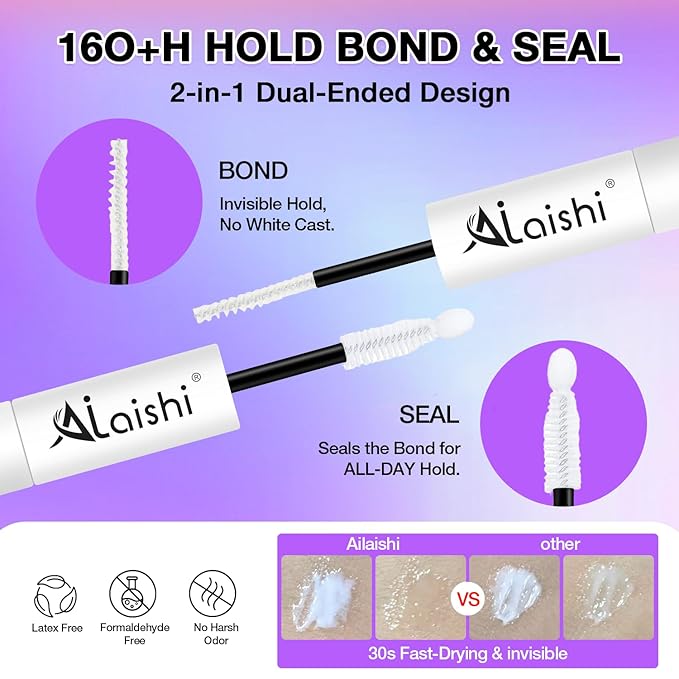 Wispy False Eyelashes Kit With Bond, Seal and Tweezer, 7 Pairs Natural Look Fake Cat Eye Lashes Strips Thin Band Extensions Waterproof Easy Eyelashes for Beginners RQ46